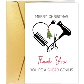 Spercy Beautician Thank You Christmas Card, Christmas Gratitude Card for Hair Stylist, Thank You Card for Beauty Shop Worker