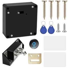 Sporgo Smart Cabinet Lock NFC Lock: Furniture Lock with 2 Key Rings and 2 RFID Cards, Hidden Smart Lock, Hole-Free Locks for Cupboard, Drawers, Lockers and Factories