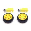 HONBAY 2 Sets Plastic Tire Wheel with Gear Motor Dual