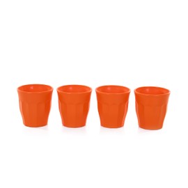 Mintra Home Unbreakable Cups and Tumblers 4pk (Bold Collection) (Orange, Cup 175ml (5oz) - Mini Cup, Small Cup, Shot Cup - 3inH x 2.75inW