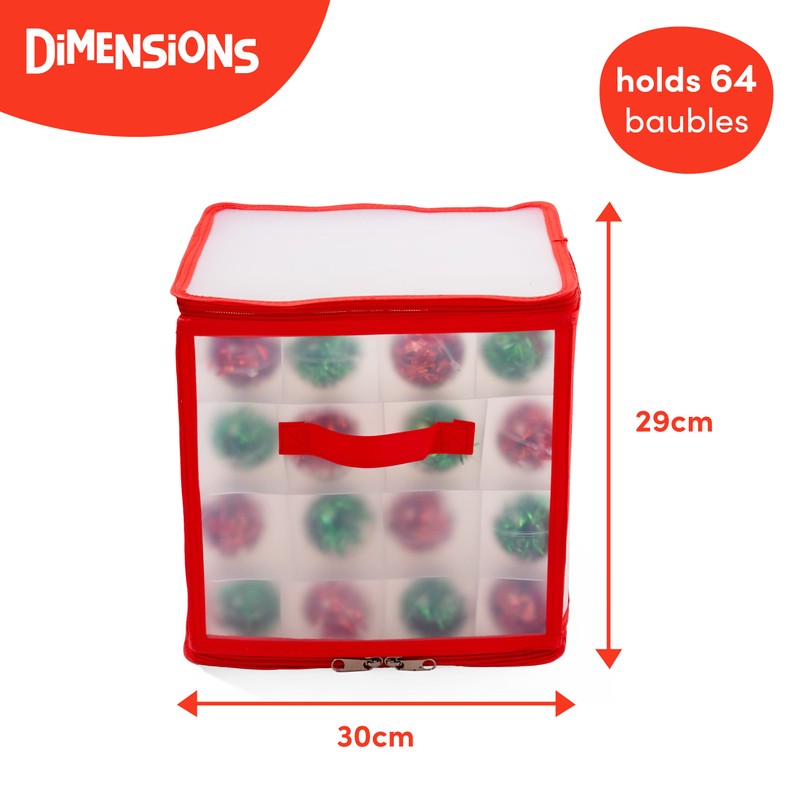 THE TWIDDLERS - Christmas Baubles Storage Box with Movable Inserts