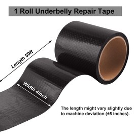 PlusRoc RV Underbelly Material RV Underbelly Tape Waterproof Flex Belly Tape with Permanent Sealing Adhesive for Mobile Home, Camper Travel Trailer, Tear Repair Patch(4'' x 50')