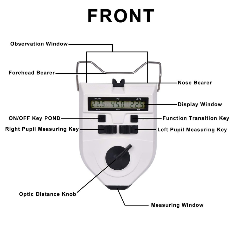 Digital PD Meter, Optical Digital Pupilometer with LCD Display Optical