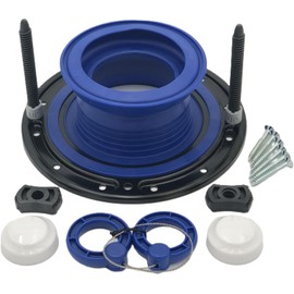One N Done Toilet Flange Repair Kit - Toilet Kit For Low or Broken Flange. Toilet Wax Ring Replacement Kit W/Toilet Flange Extender Kit, Easy Toilet Bolts, & Toilet Caps For Bottom of Toilet. (1 Ea.)