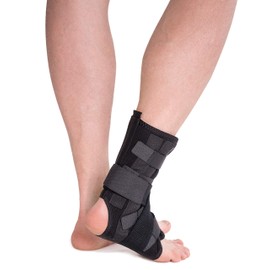 TOROS GROUP MANUFACTURE Ankle Brace with 5 Reinforcements on Left or Right Leg X-Small Black