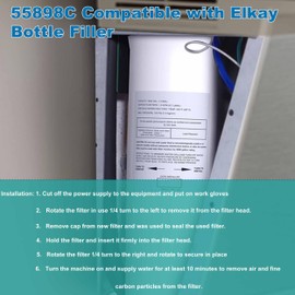 55898C Filter, Replace for Halsey Taylor 55898C Drinking Fountain Replacement Filter By NSF/ANSI 42 Certified, Compatible with Water Sentry Filling Station, 55898C Water Filter 3000 Gal No Chip (3PK)