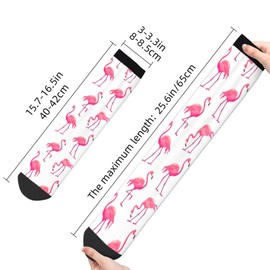 Yealedee Flamingo Socks Novelty Crew Socks Crazy Dress Socks For Men Women