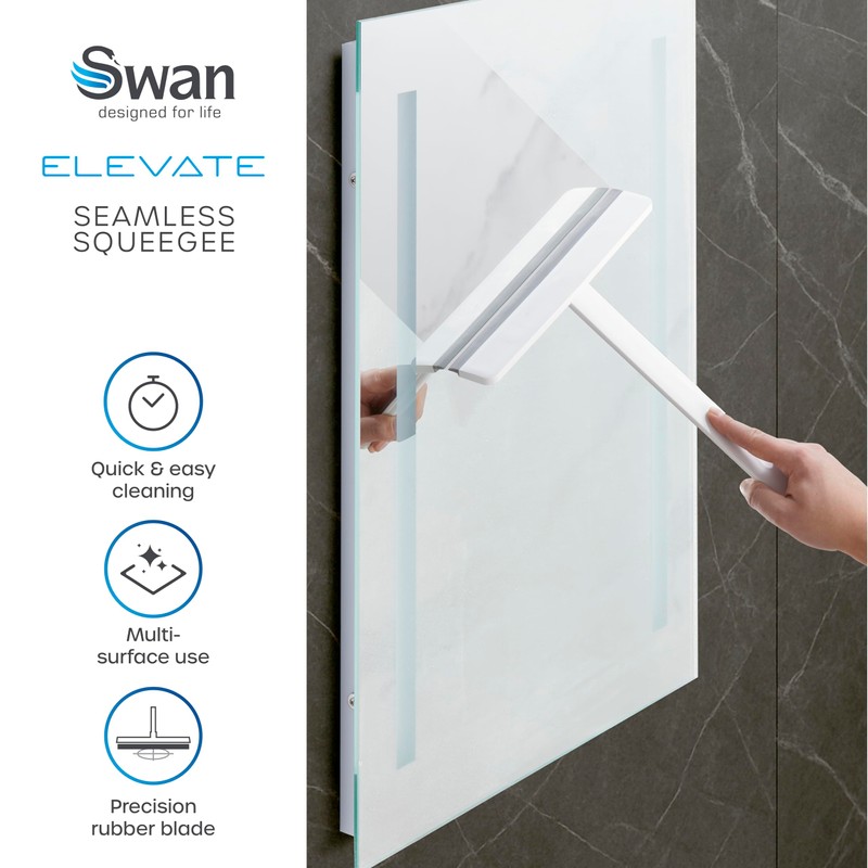 Swan Elevate Seamless Squeegee with Flexible Precision Rubber Blade, Perfect