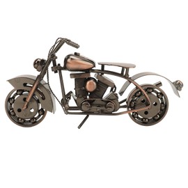 Retro Metal Motorbike Model Handicraft Collectible Vintage Iron Art Sculpture Ornament for Motorcycle Lover Office Desk Decor