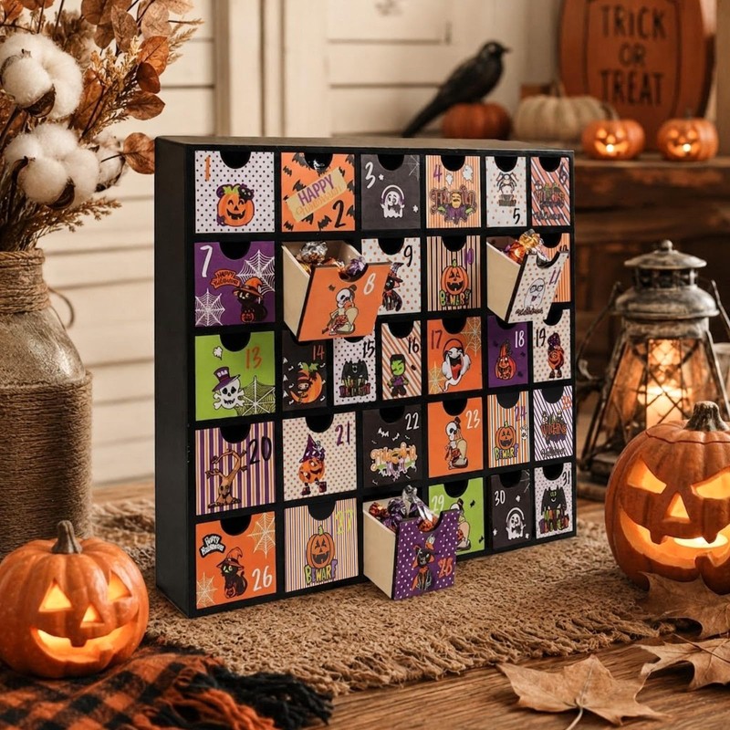 Halloween Empty Advent Calendar 2026 with 31 Drawers, Countdown