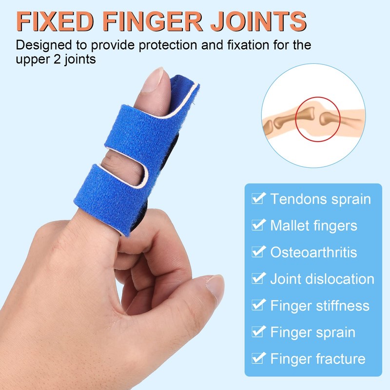ALTcompluser Pack of 4 Finger Splints, Adjustable Finger Support, Finger