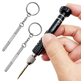 Eyelasses screwdriver set, PTSLKHN 5-in-1 Multifunctional Small Screwdriver, S2 Steel Magnetic Screwdriver Kit for Eyeglass, Sunglasses, Electronics, Cellphone, Jewelry and More
