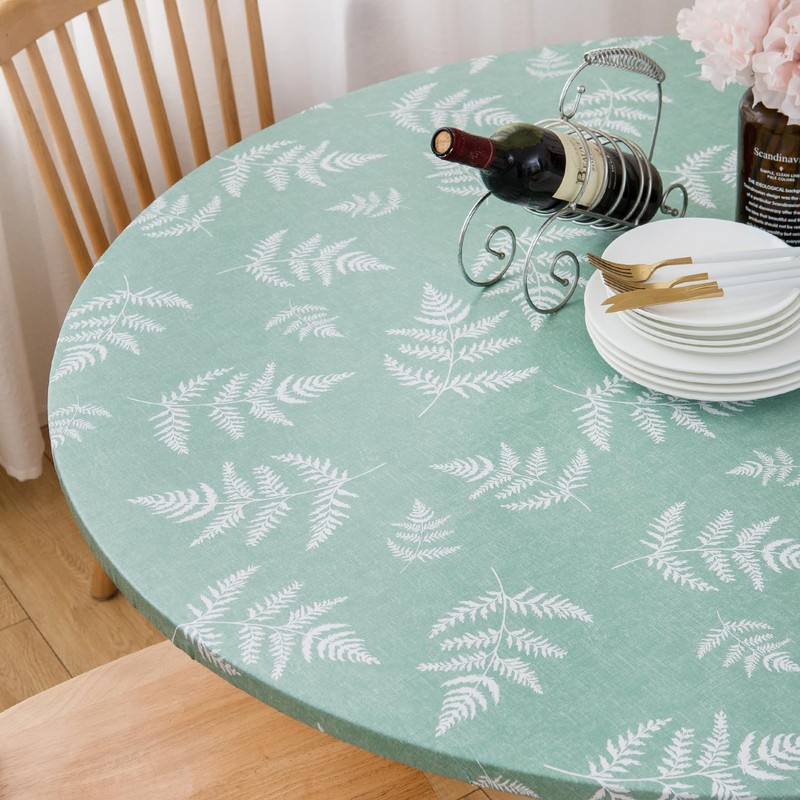 Pioggia Oval Classic Elastic Edged Flannel Backed Vinyl Fitted Table