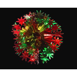 Foil Garland Star Ball - Christmas Hanging Decoration Wall Ceiling Xmas Deco (Dark Green & Red)