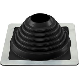 Water-Tite 81460#4 Metal Roof Flashing, 9-3/4-by-9-3/4-Inch Square Base with EPDM Rubber Collar, For 2-3/4" to 7" Vent Pipes, Black