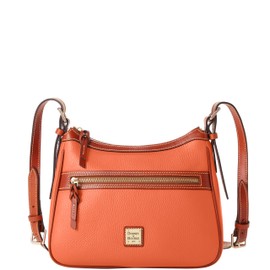 Dooney & Bourke Crossbody Bags for Women, Presley Pebble Grain Leather Crossbody Handbag with Adjustable Shoulder Strap - Coral