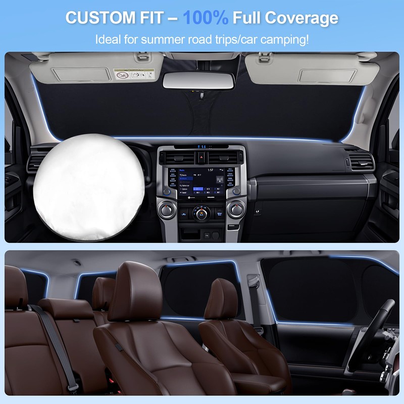 SHINELINERS 6pcs Car Window Shades for Dodge RAM 2500 3500