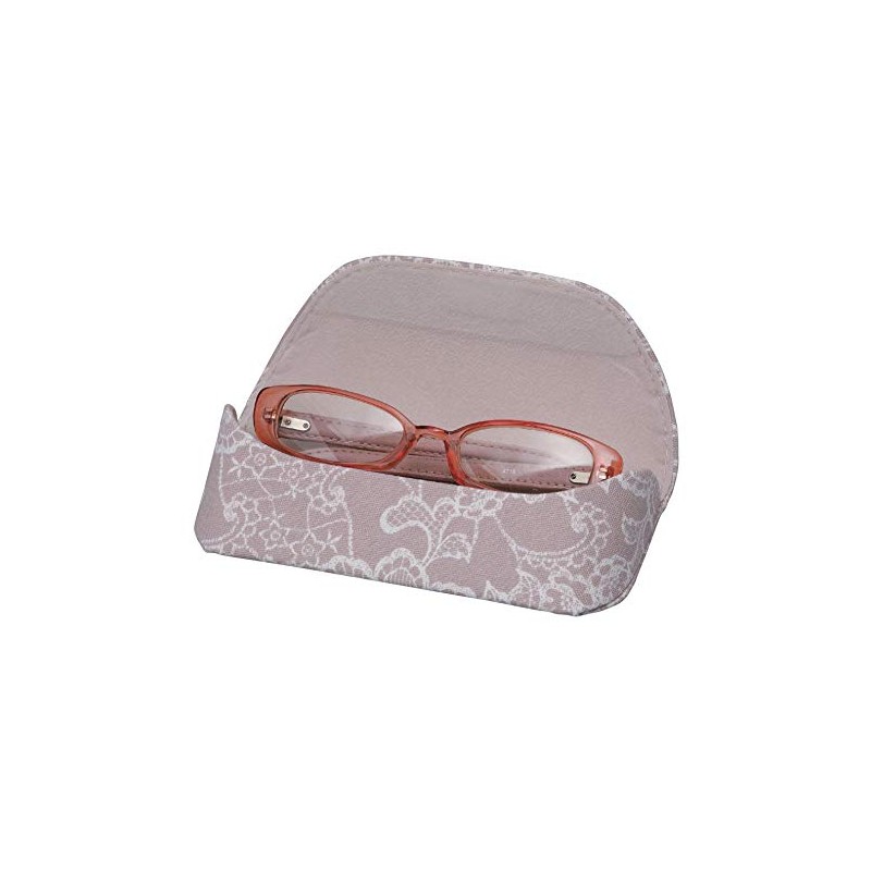 Pearl 092791 Eyeglass Case, Gray, Semi-Hard, Cotton, Floral Pattern