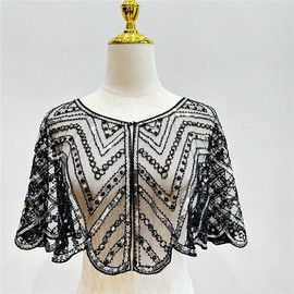 Gatsby Sequin Cape Bride Wrap - 1920s Shawls And Wraps