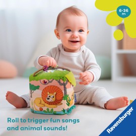 Ravensburger Play+ Roll & Play Sound Cube Wild Animals - Baby Toys 6 Months Up - Sensory Gifts for Boys & Girls
