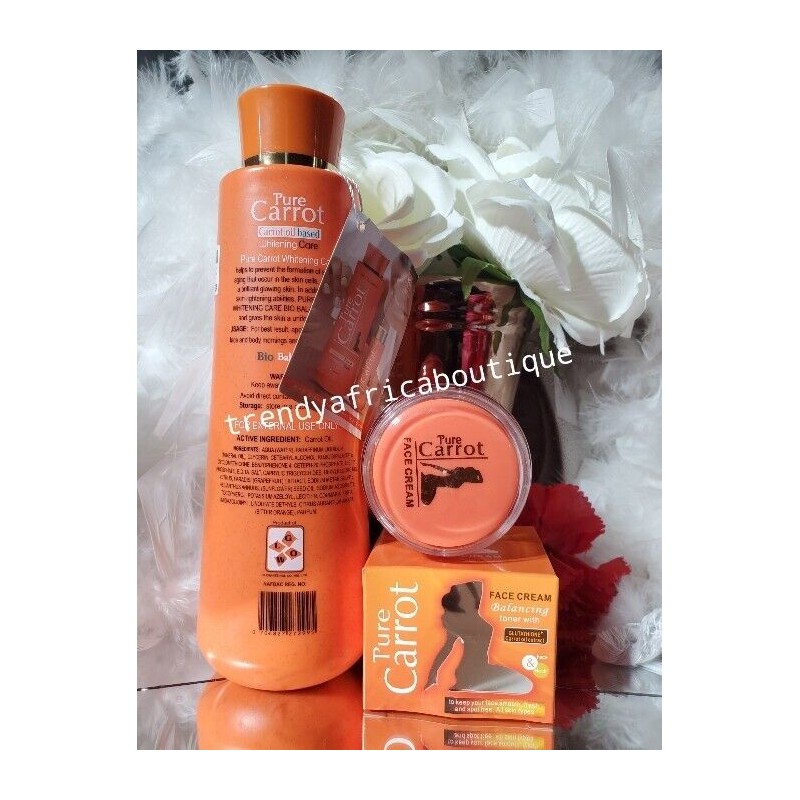 Pure carrot Bio Balance body lotion & Face Cream. Based