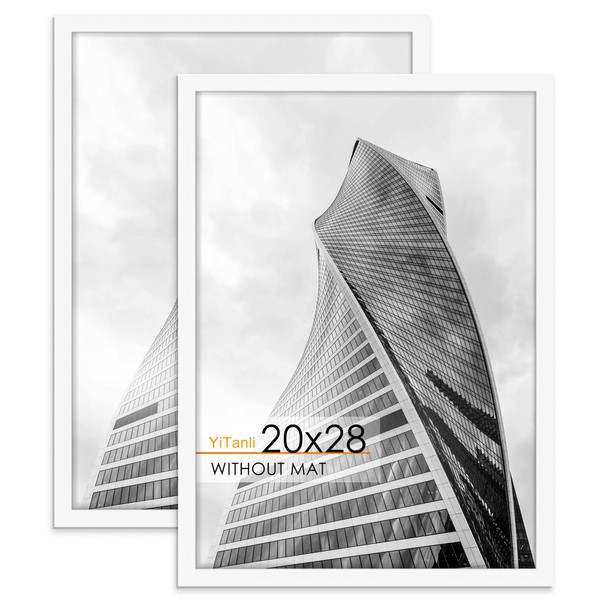 YiTanli 20x28 Picture Frame 2 Pack, White 20x28 Poster Frame
