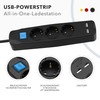 RedStar24 Power Strip 3 m 3-Way with USB, Multiple Socket