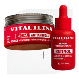 Skincare Facial Vitacilina Antiarrugas Crema+serum Todo Tipo De Piel Día/noche