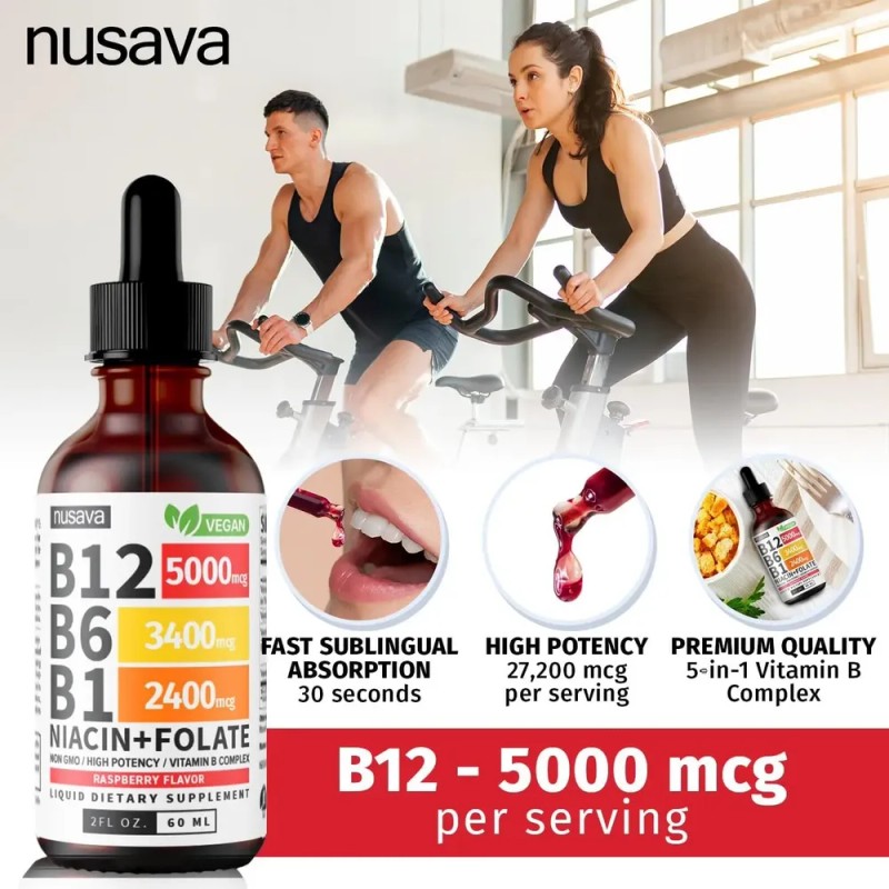 Complejo De Vitamina B Sublingual Vegano 60 Ml Hecho En
