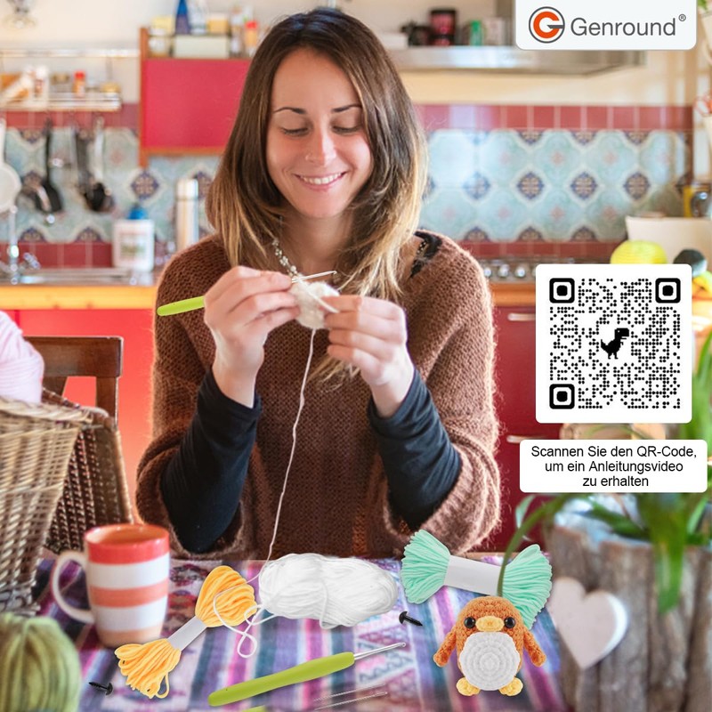 Genround Crochet Pack for Beginners, Crochet Set with Step by