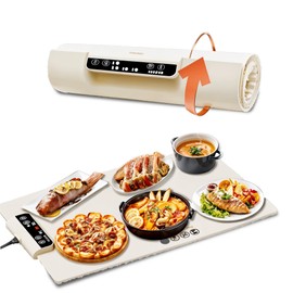 Electric Warming Tray White - Portable & Foldable Food Warmers for Parties, Buffets & Countertops - Warming Mat for Food with 3 Temp Settings, Food Warming Tray, Countertop Food Warmer