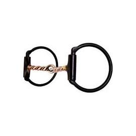 Dutton Bits Offset D-Ring Twisted Sweet Iron and Copper Snaffle Equine Bit