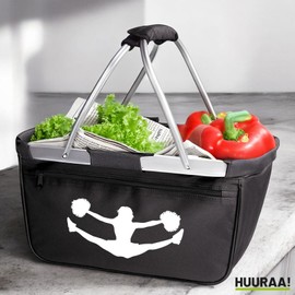 Huuraa Einkaufskorb Cheerleader Silhouette Geschenk 20 Liter Black Cheerleader Geschenkidee