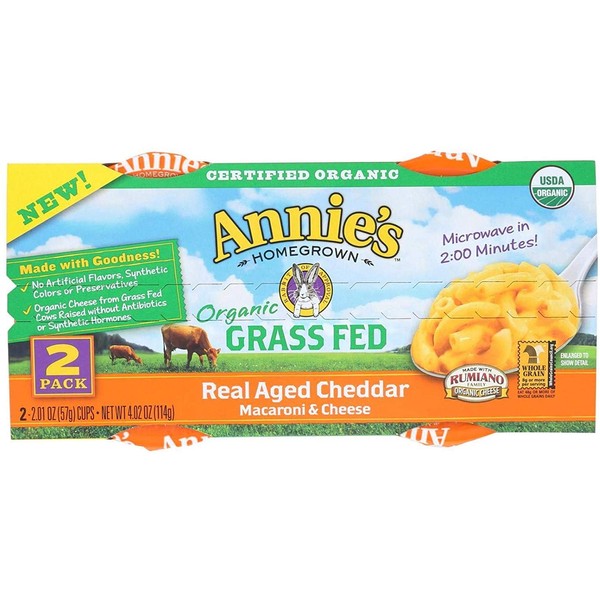 Annies Homegrown Organic Microwave Macaroni and Cheese Cup, 4.02 Ounce - 6 per case.