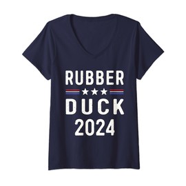 Womens Novelty 2024 Election Campaign Tee | '24 Rubber Duck V-Neck T-Shirt