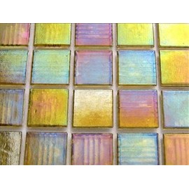 75 Sheet Transparent Gold Iridescent 20mm Mosaic Tiles
