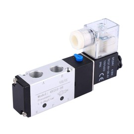 4V210-08 Electric Solenoid Valve, DC 24V Pneumatic Air Control Solenoid Valve 2 Position 5 Port Internal Guide Mode Solenoid Air Valve