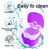 Colorful Denture Bath Case with Brush, Denture Cup Soaking Holder