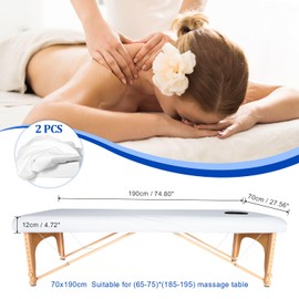 rngwaper 2 x Stretch Cover for Massage Table Oil-Resistant 70 x 190 cm Waterproof Cover for Massage Table Washable Massage Table Cover for Cosmetic Tables and Therapy Benches