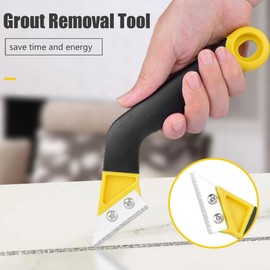 GBZW Grout Removal Tool, Stainless Steel Grout Saw, Caulk Remover Tool with Multiple Extra Blade Replacements, Suitable for Tile Cleaning, Mud Removal, Etc