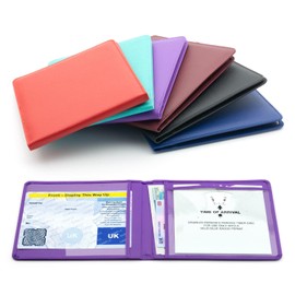 CKB LTD Purple Disabled Badge Holder Wallet for Car Blue Badge Soft PU Leather Protector Disability Parking Permit Protective Cover (Purple)