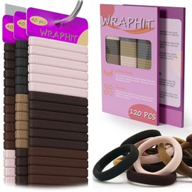 120pc Hair Ties, Elastic Hair Bands for Thick, Curly, and Fine Hair, Soft & Durable, No Pulling, Perfect for Daily Use & Gift, Ideal for Women & Girls (Classic 5 Colors)