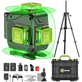 CHISHIB 16 Lines Green Laser Level Kit -4x360° 4D Self-Leveling Cross Line Laser