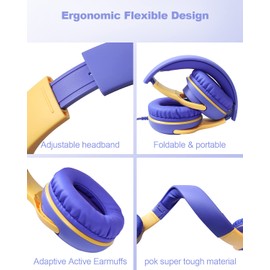 awatrue AT2 Auriculares con cable, color morado