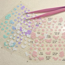 3 Sheets Flowers Nail Art Decals 3D Self-Adhesive Embossed Floral Manicure Stickers Colorful Daisy Manicure Decals Decoration for Women Nail Art Accessories Supplies