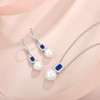 Inpasne Pearl Drop Earrings Dangling 925 Sterling Silver Sapphire Earrings