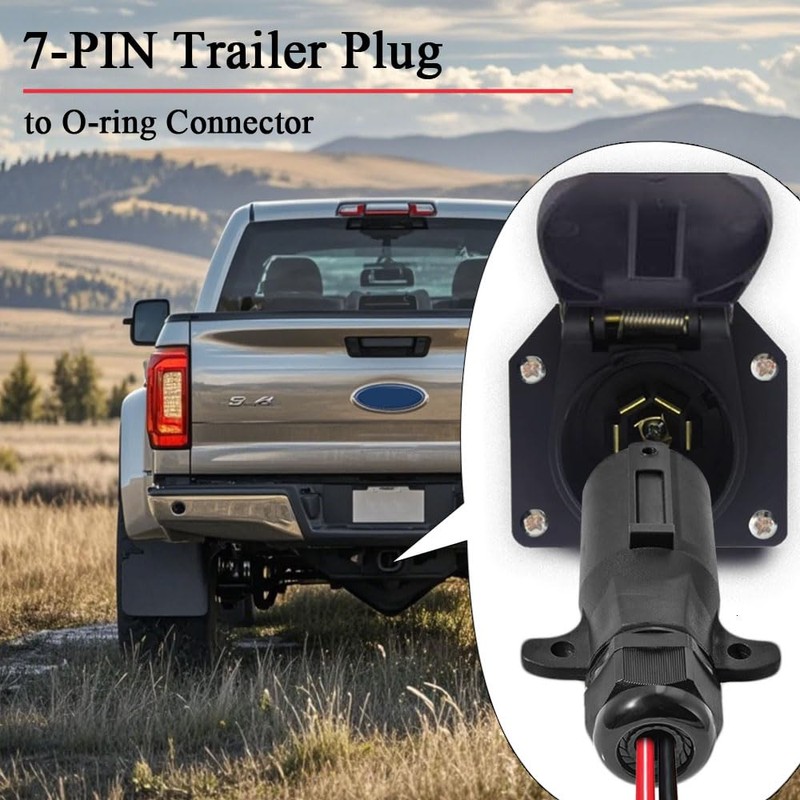 GragicSZ 7 Way Trailer Plug to O Ring Cable,10AWG 7