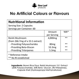 New Leaf Products Reishi Mushroom Capsules