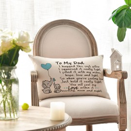 Artoid Mode Dad Gifts From Daughter Son Father Daddy Papa Cushion Cover, 30x50 cm Decorative Father's Day Birthday Throw Pillow Cover Case Decor