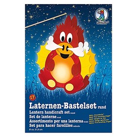 Ursus 18700017 Lantern Craft Set, Fire Dragon, Approx. 21.8 x 21 x 10.3 cm, Diameter Approx. 21.8 cm, with Template Sheet with Instructions for DIY, Ideal for Lantern Processions